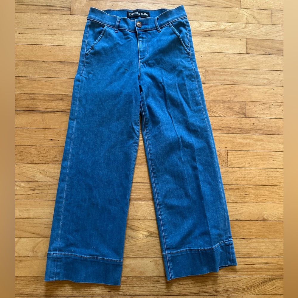 Express Women's Flare Wide Leg Blue Jeans